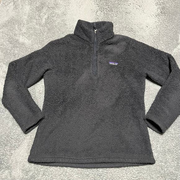 Patagonia Fleece Womens Large Gray Los Gatos Fleece 1/4 Zip Pullover *wearing - Picture 1 of 9